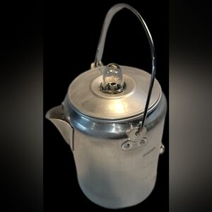 Coleman Stove Top Campfire Coffee Pot Percolator 9 Cup Aluminum Basket Complete